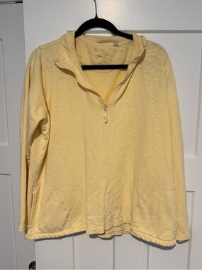 Orvis 100% cotton butter yellow quarter zip long sleeve - women’s XL
